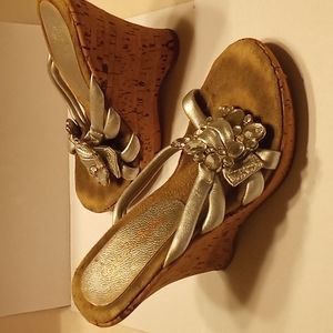 Gabriella Rocha Silver Cork Wedges